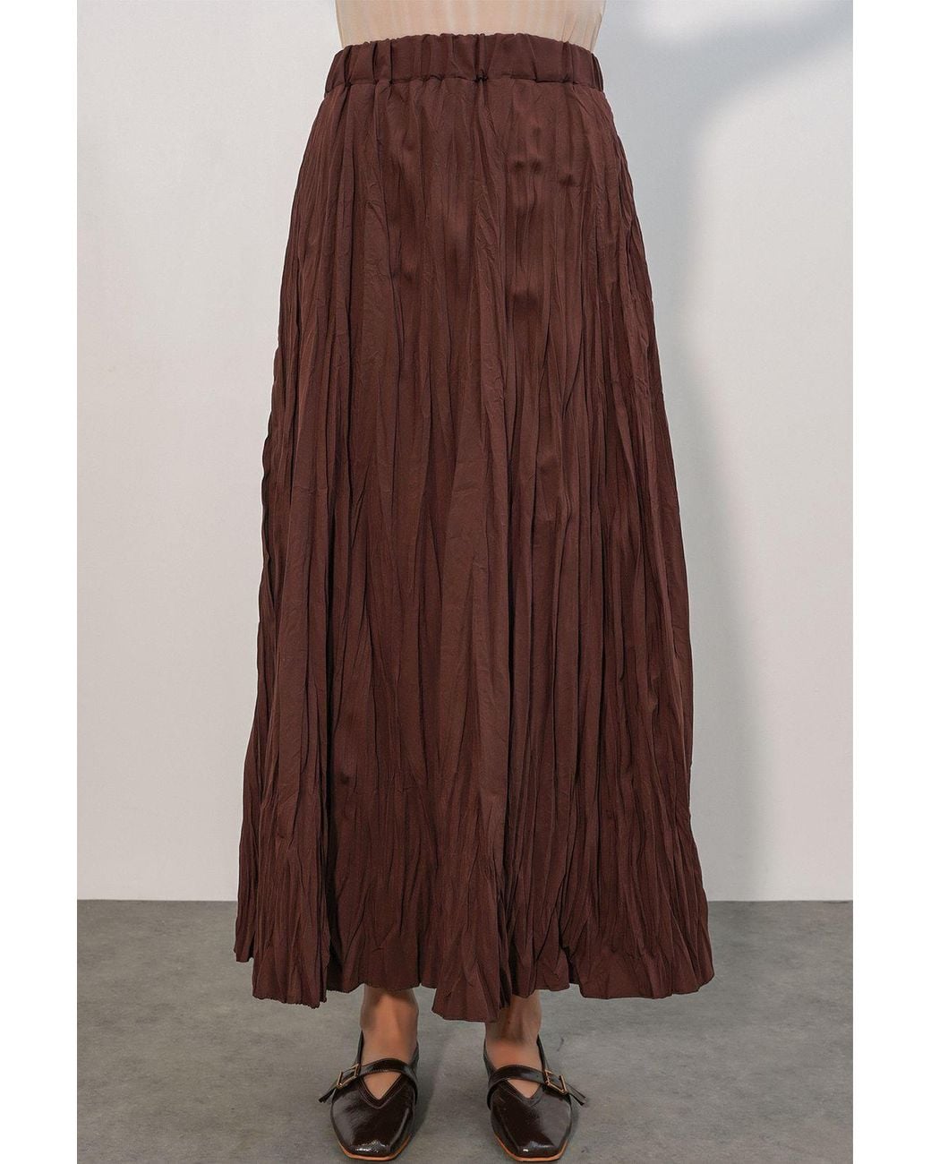 Bigdart Brown Textured Maxi Skirt