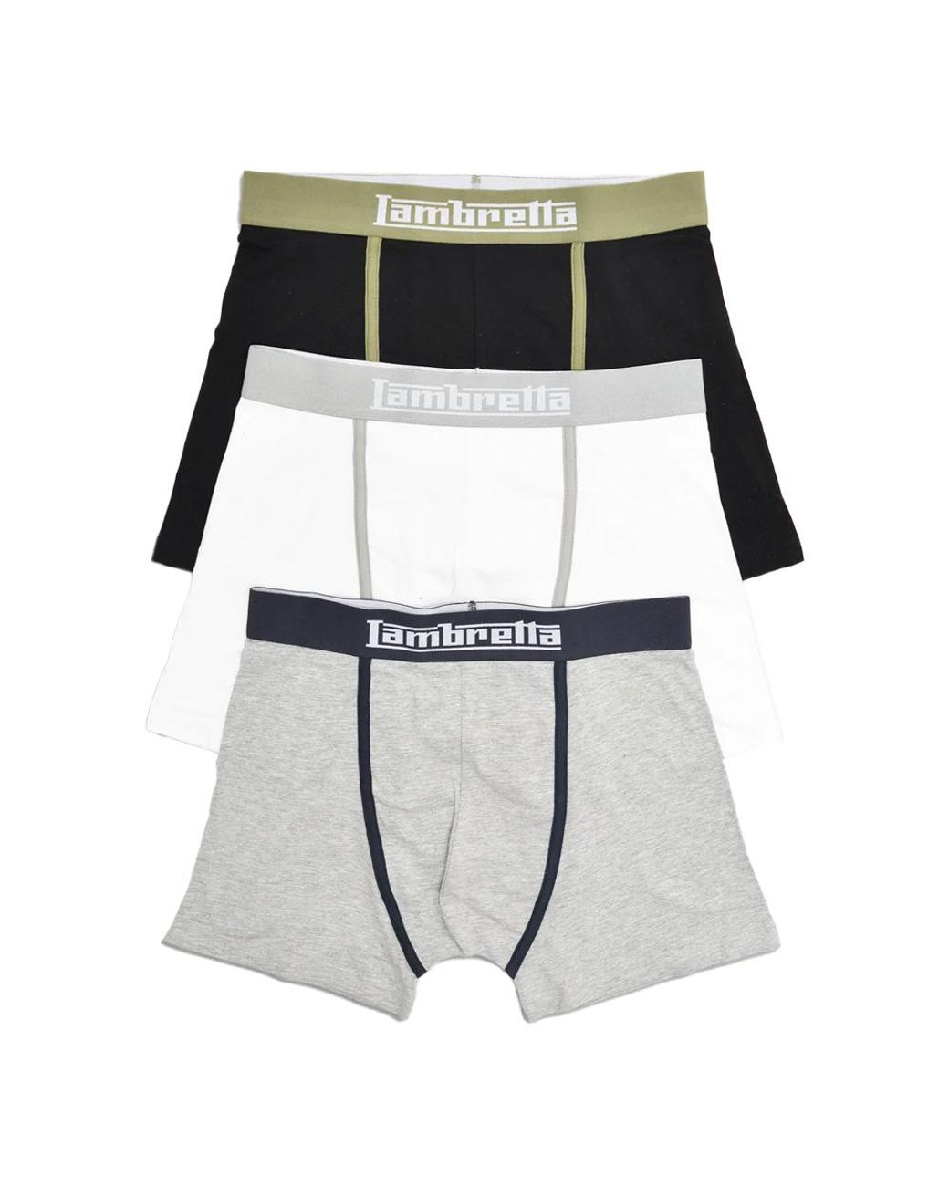 Lambretta Black Classic Boxer Shorts (Pack Of 3) for men