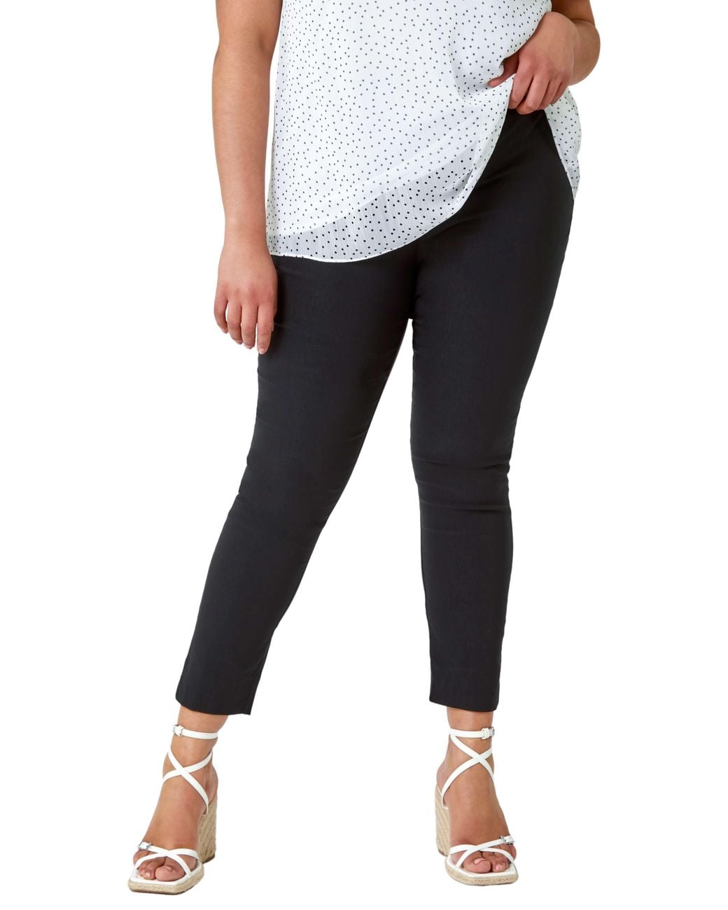 Roman Black Curve Full Length Stretch Trousers