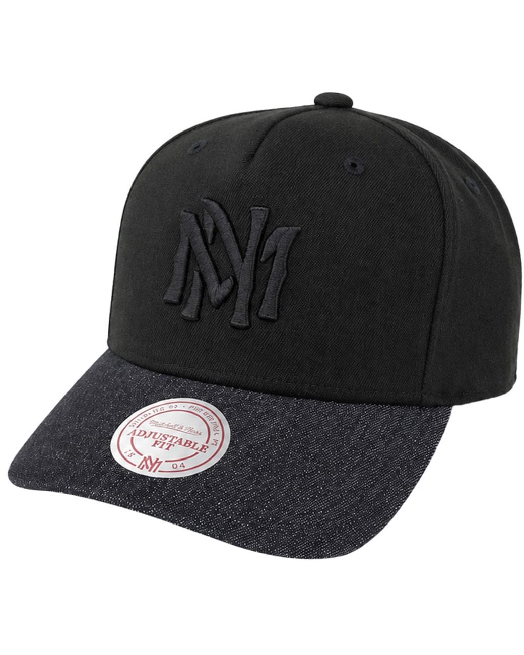 Mitchell & Ness Black Denim Visor Cap for men