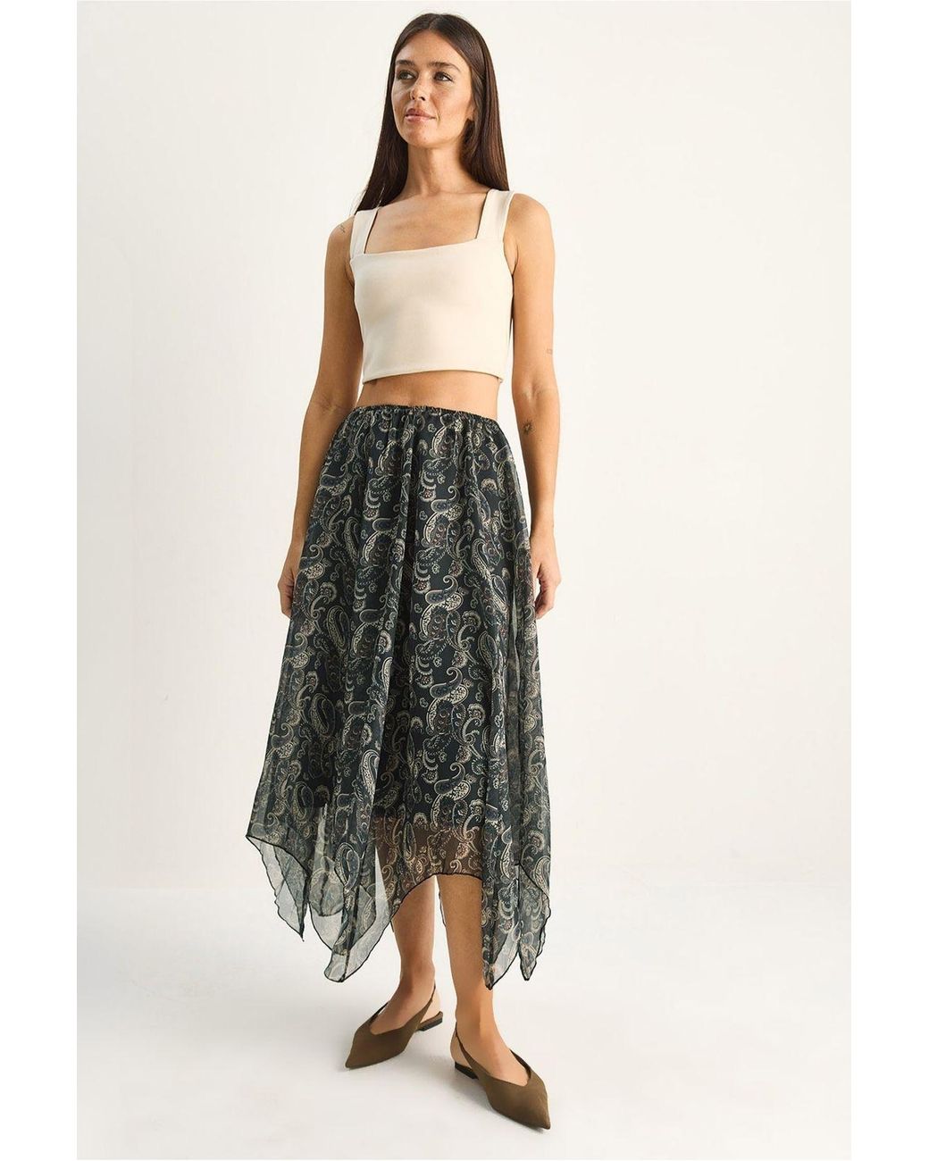 Bianco Lucci Natural Cotton Skirt