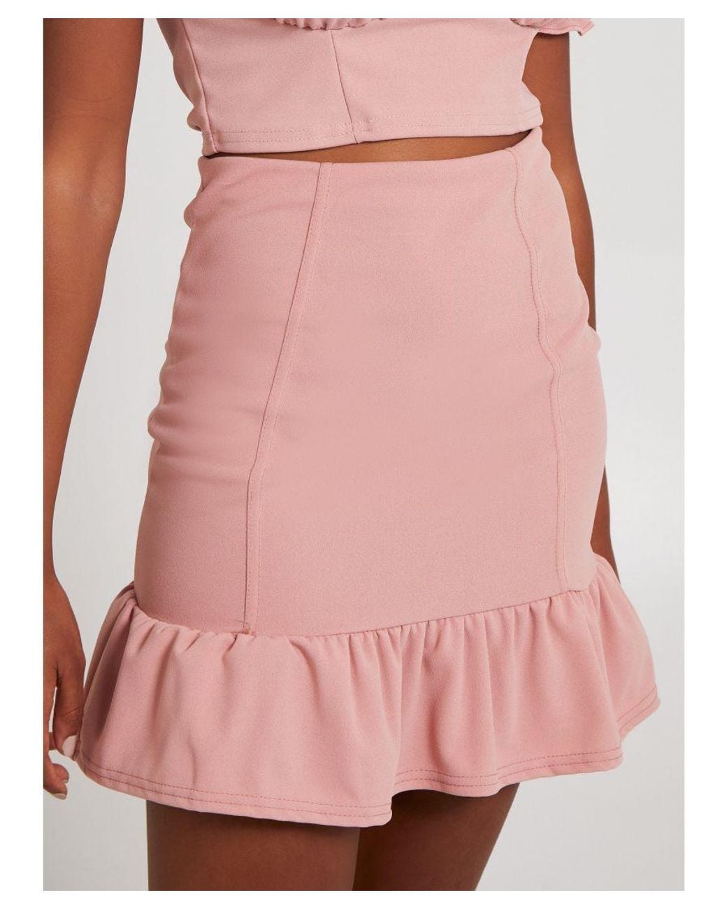 Pink Vanilla Pink Frill Hem Mini Skirt