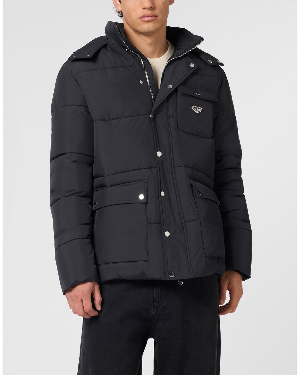 Philipp Plein Nylon Jas Gothic Plein in het Blue voor heren