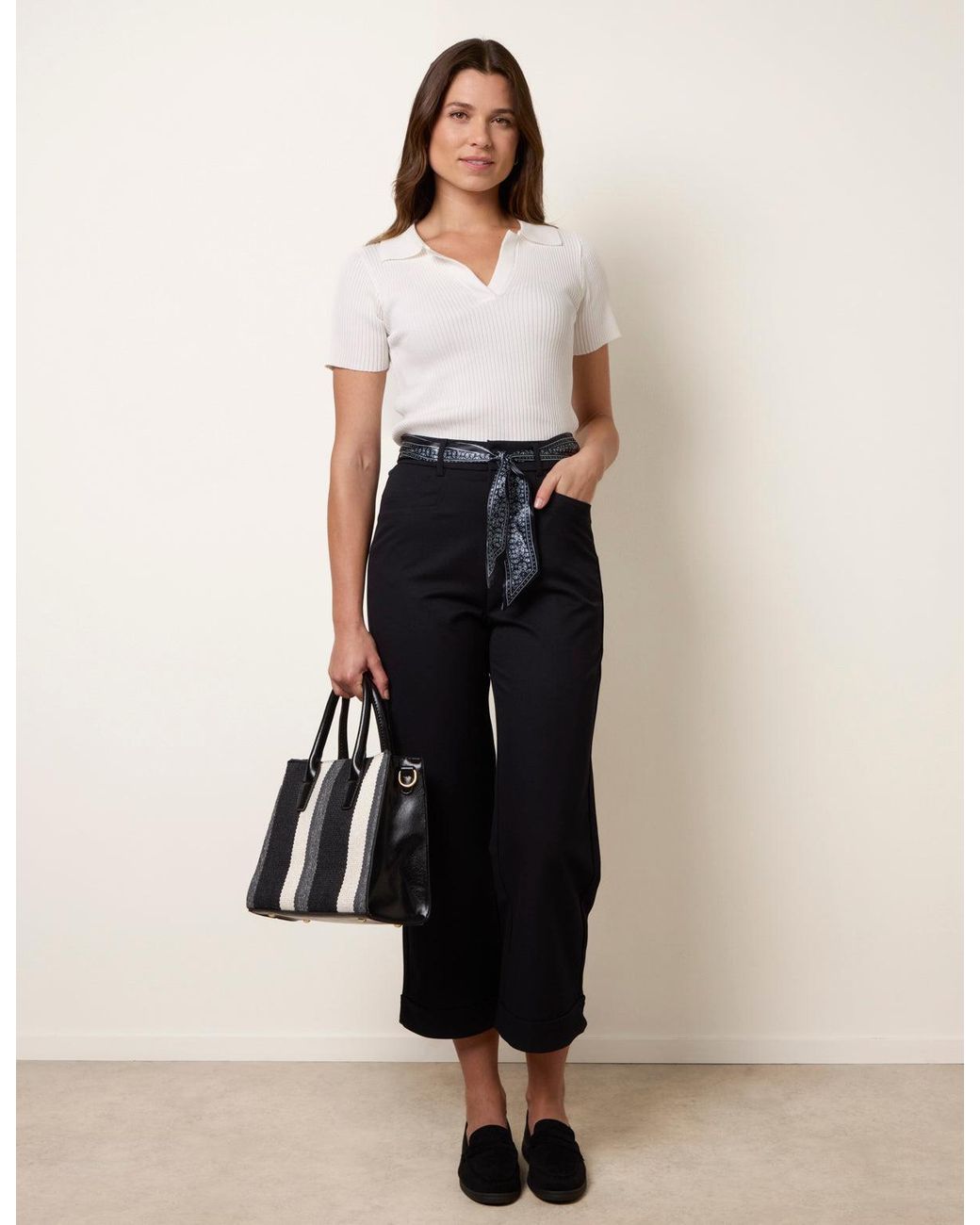 Blue Vanilla Natural Scarf Belt Trousers