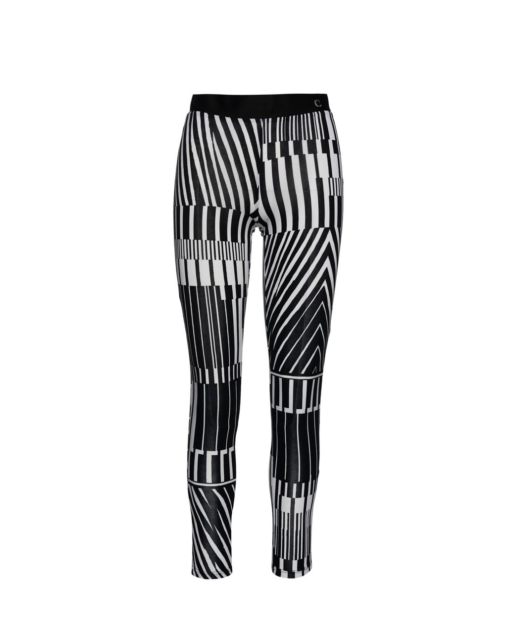 Conquista Black Silky And Print Pants