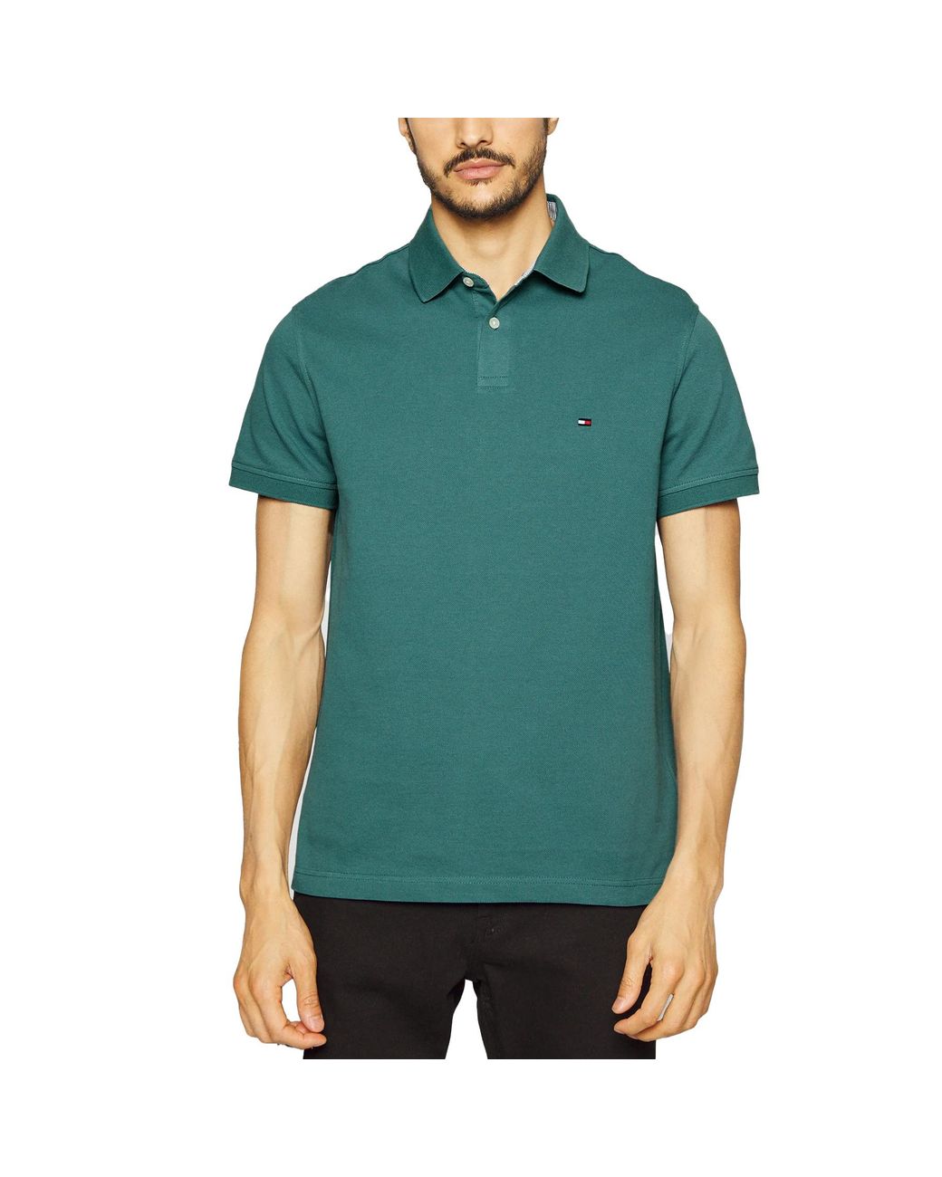 Tommy Hilfiger Green Polo Shirts1985 Regular Fit Casual Cotton Golf T Shirts for men