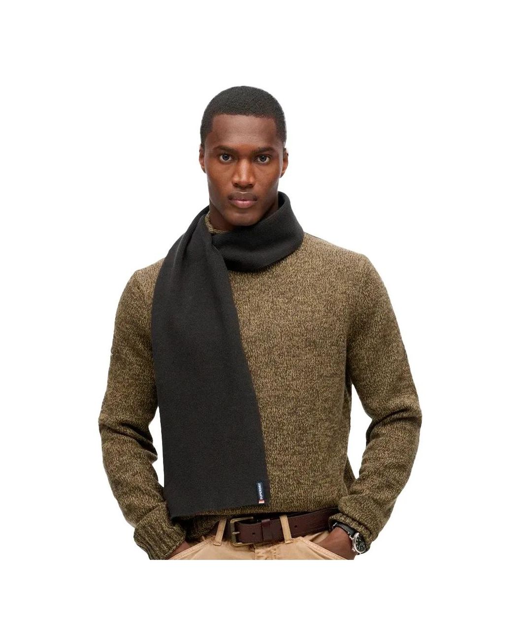 Superdry Black Essential Scarf for men