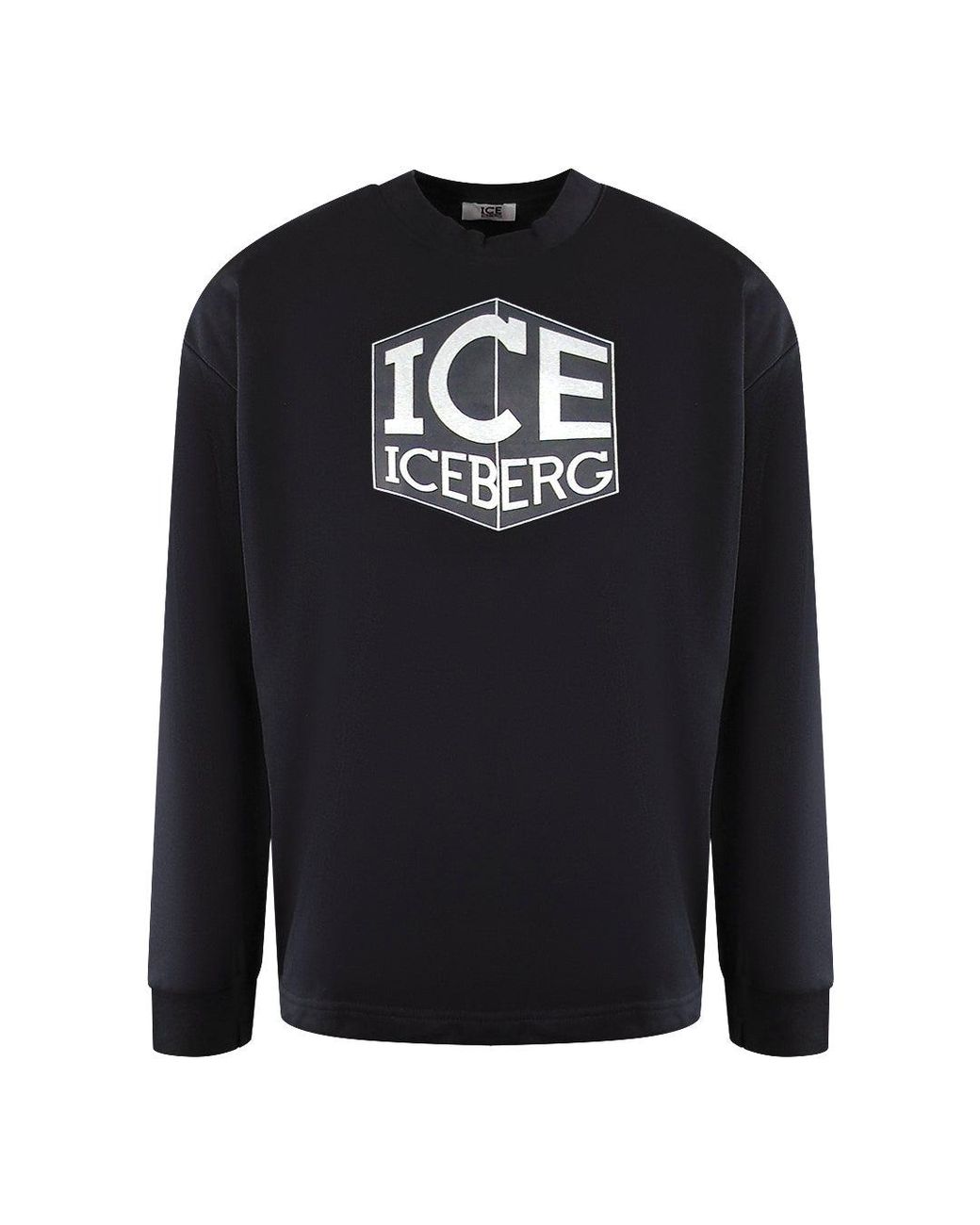Ice Iceberg Blue Cubed Logo Sweatshirt Cotton for men