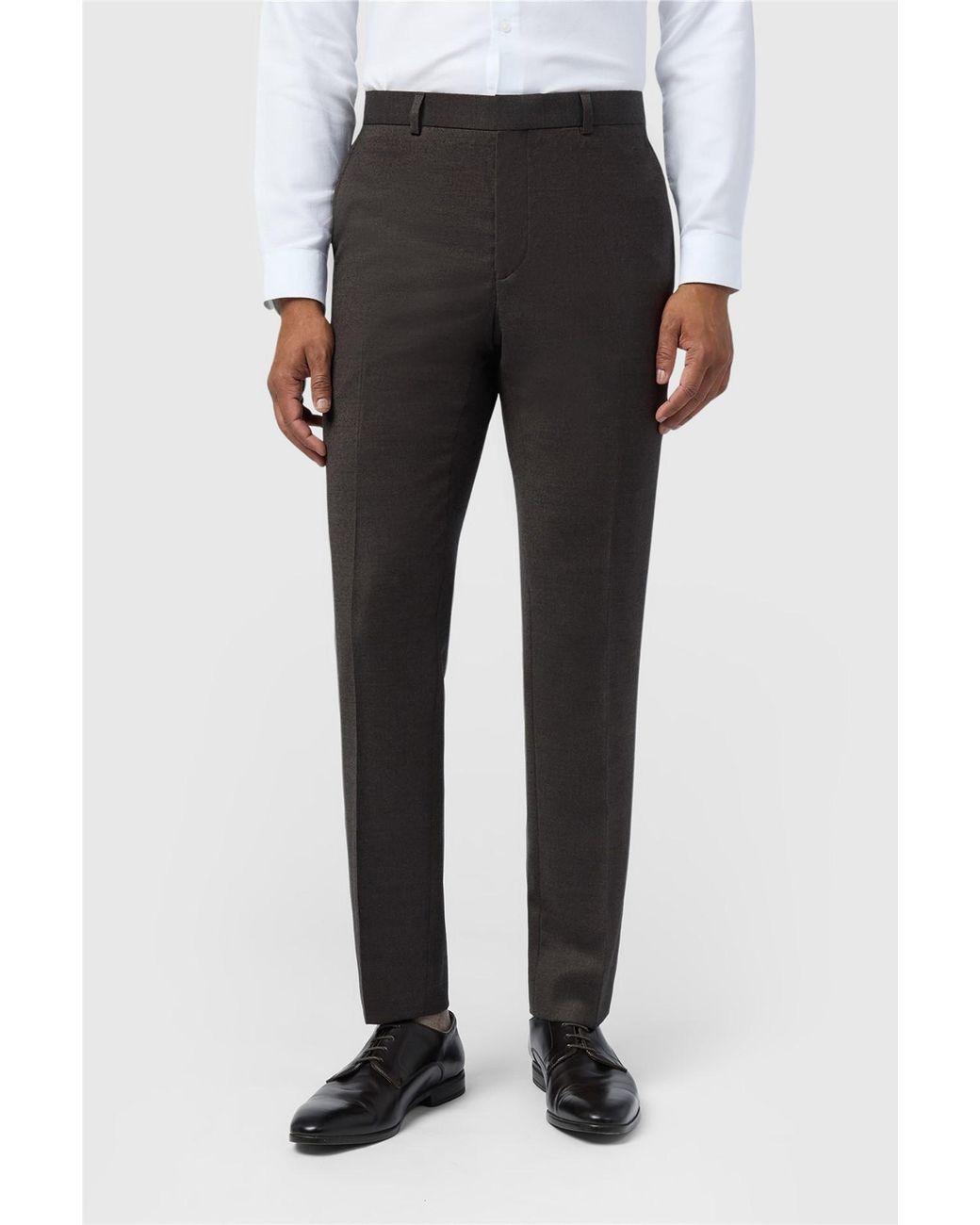Ted Baker Black Flat Fronted Slim Fit Suit Trousers for men