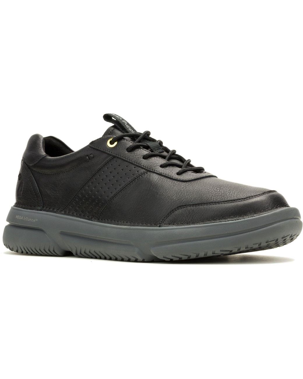 Hush Puppies Black Baylor Leather Trainers for men