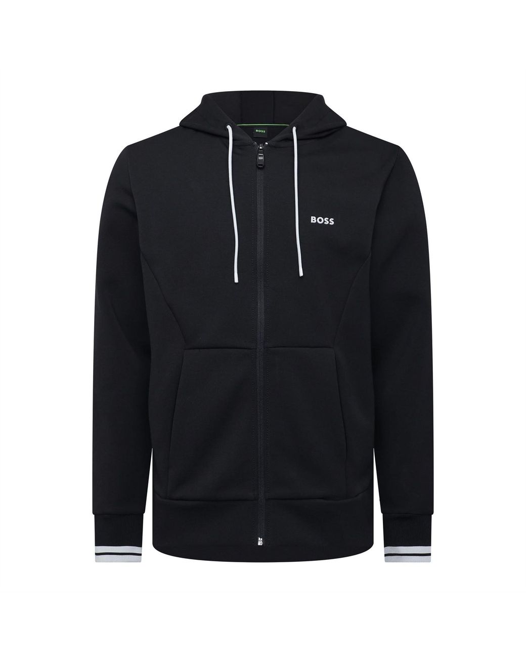 Boss Blue Zone Stripe Detail Zip Up Hoodie for men