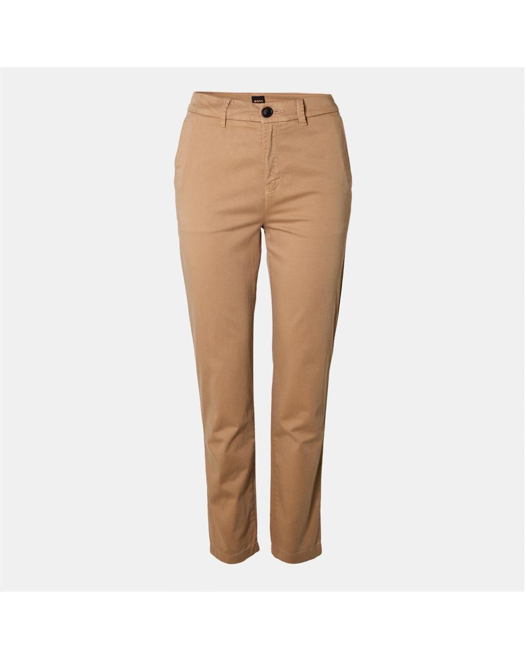Boss Natural Solid Patterned Slim Chinos