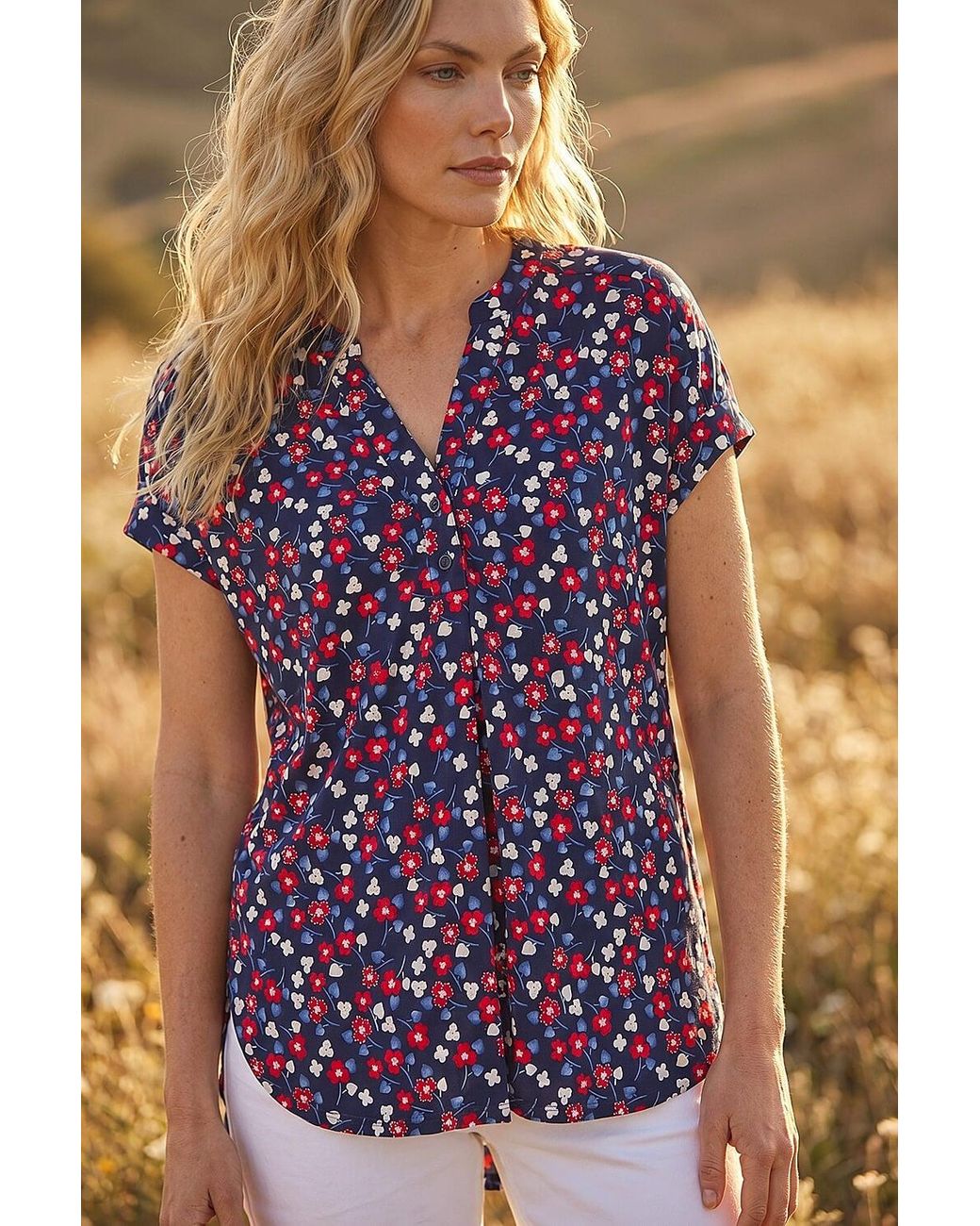 Roman Blue Floral Puff Print Textured Shirt