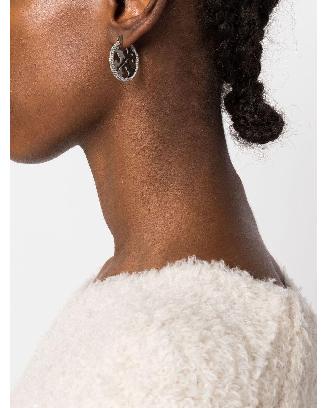 Tory Burch Natural Crystal Embellished Earrings