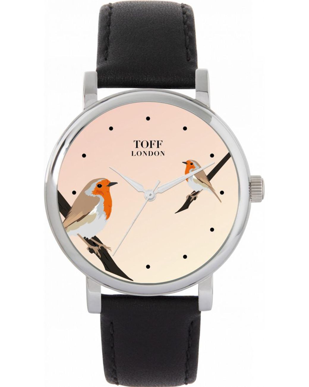 Toff London Black Tlws-28808 Ladies Robins Bird Watch