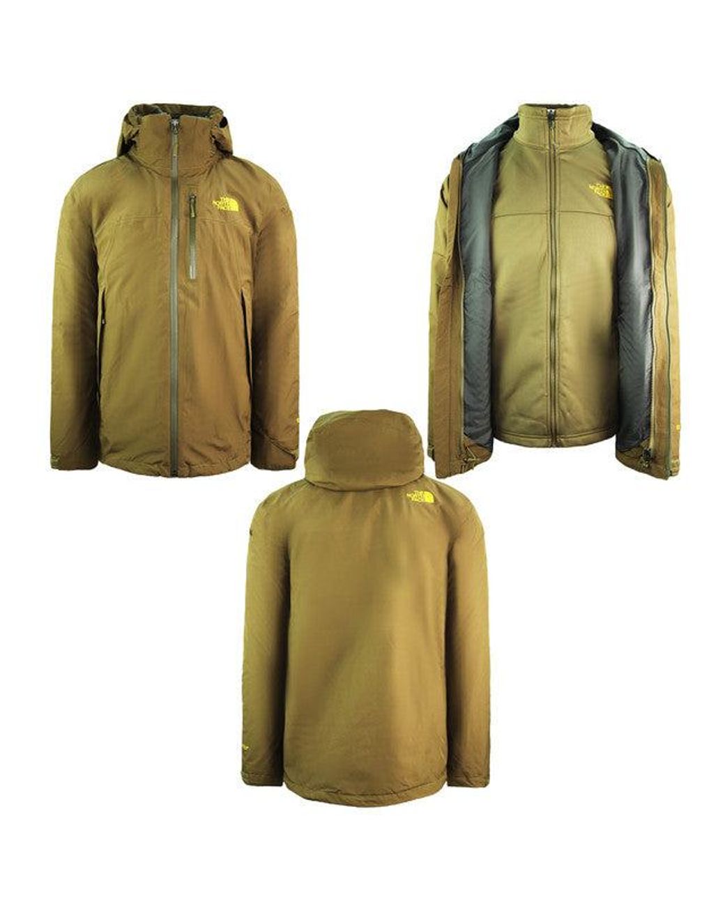 The North Face Green Snap Neck Triclimate Coat for men