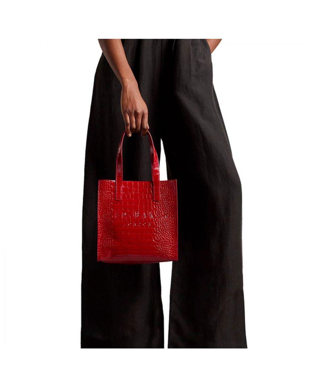 Ted Baker Accessories Reptcon Croc Detail Small Icon Bag in Red