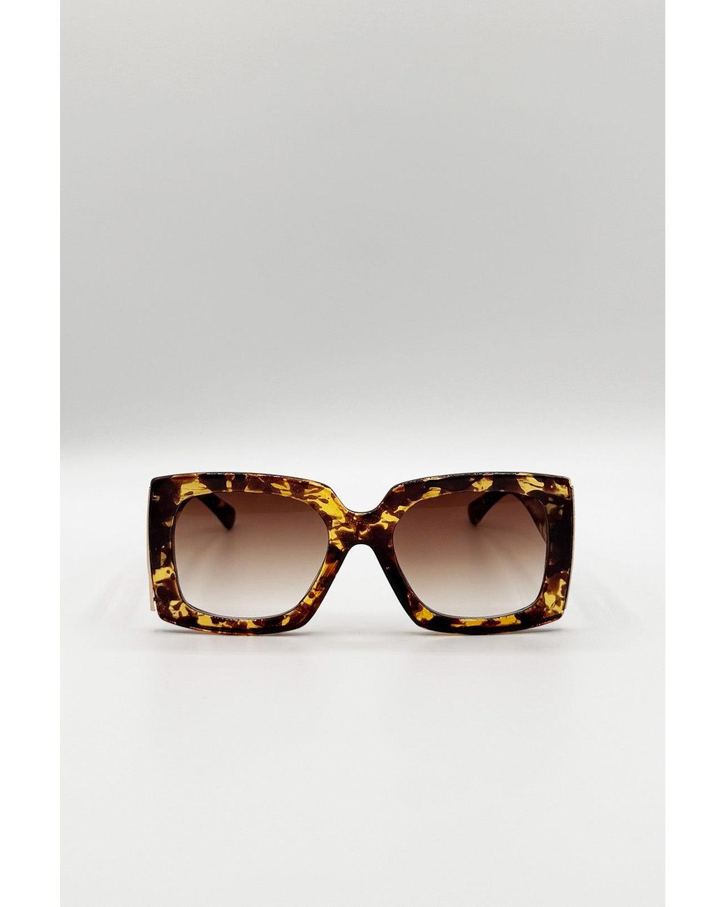 SVNX Natural Oversized Square Sunglasses