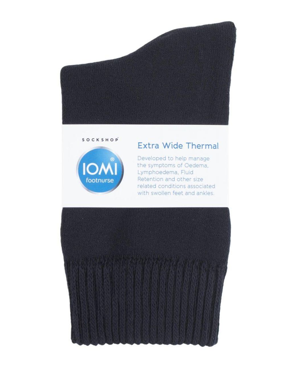 IOMI Blue Extra Wide Thermal Oedema Socks For Swollen Legs & Feet