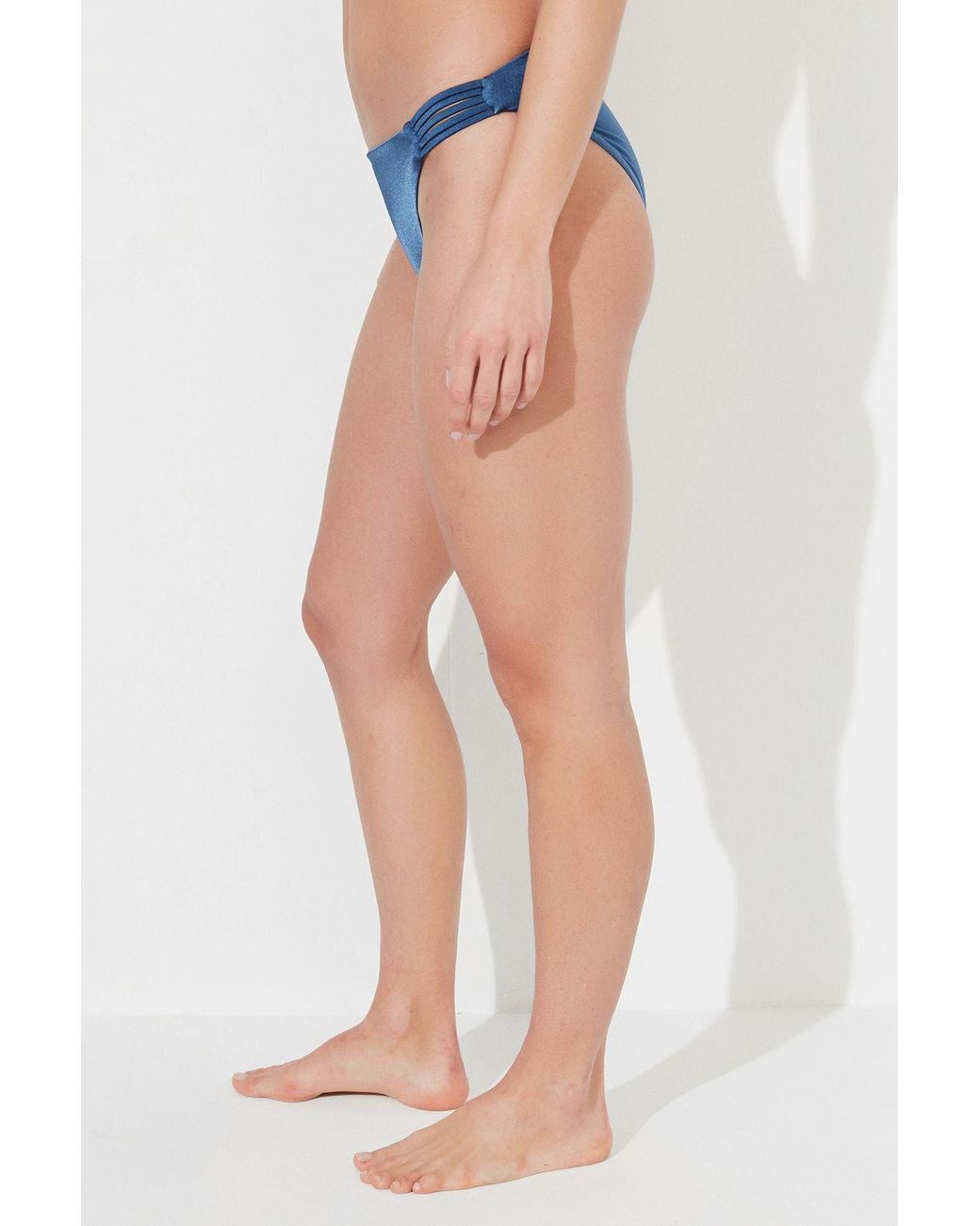 Penti Blue Low-Waist Hipster Bikini Bottoms With Side Stripes