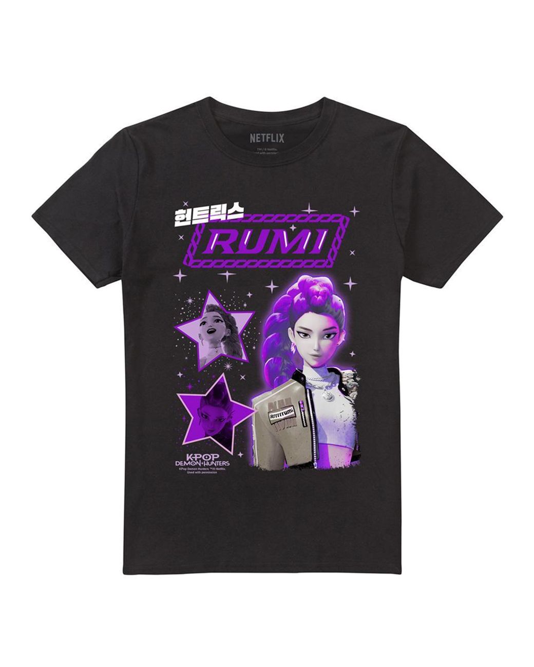 K-Pop Demon Hunters Black Adult Huntrix Rumi T-Shirt