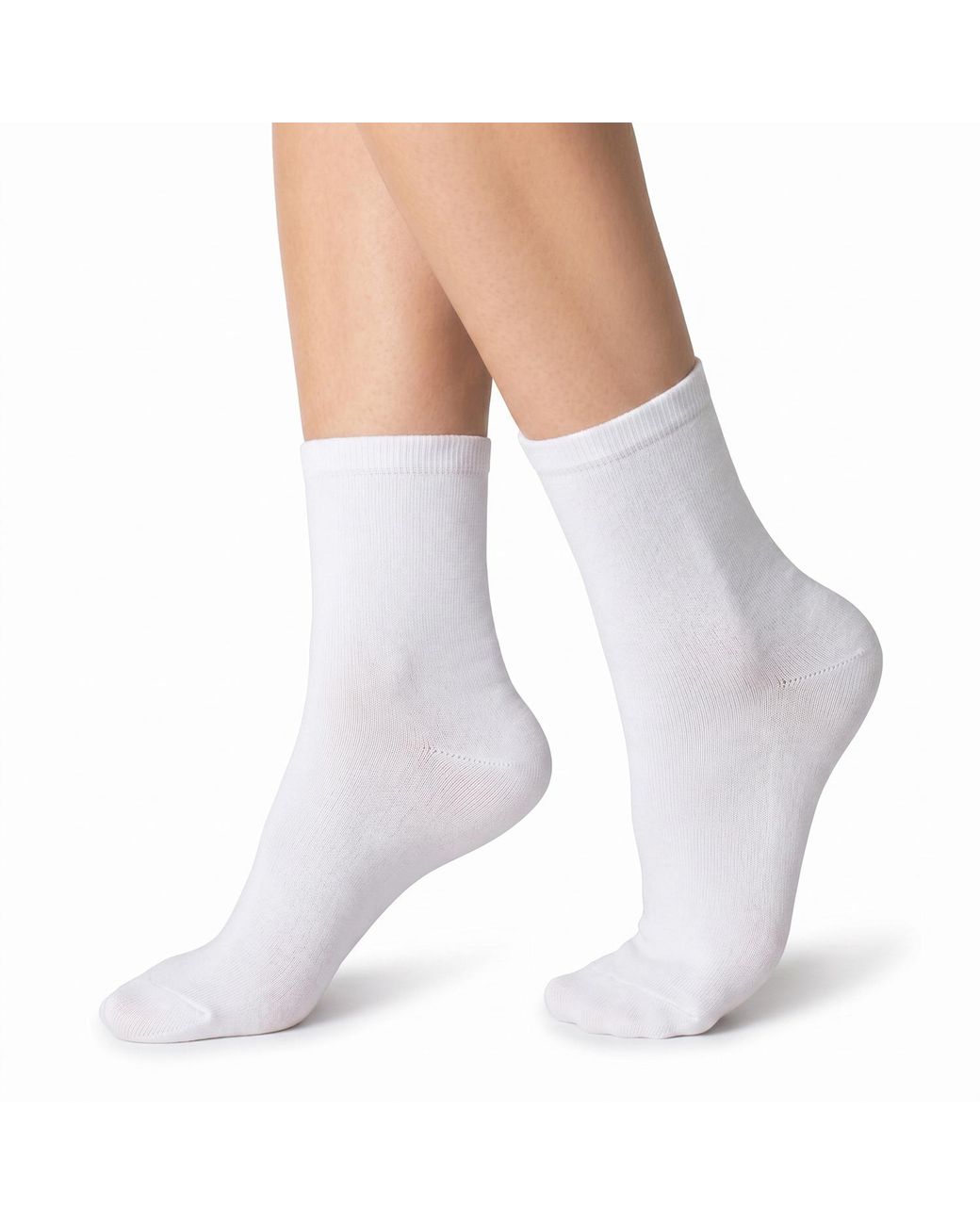 Pro Socks White 6 Pairs Cotton Mid-Calf S25609