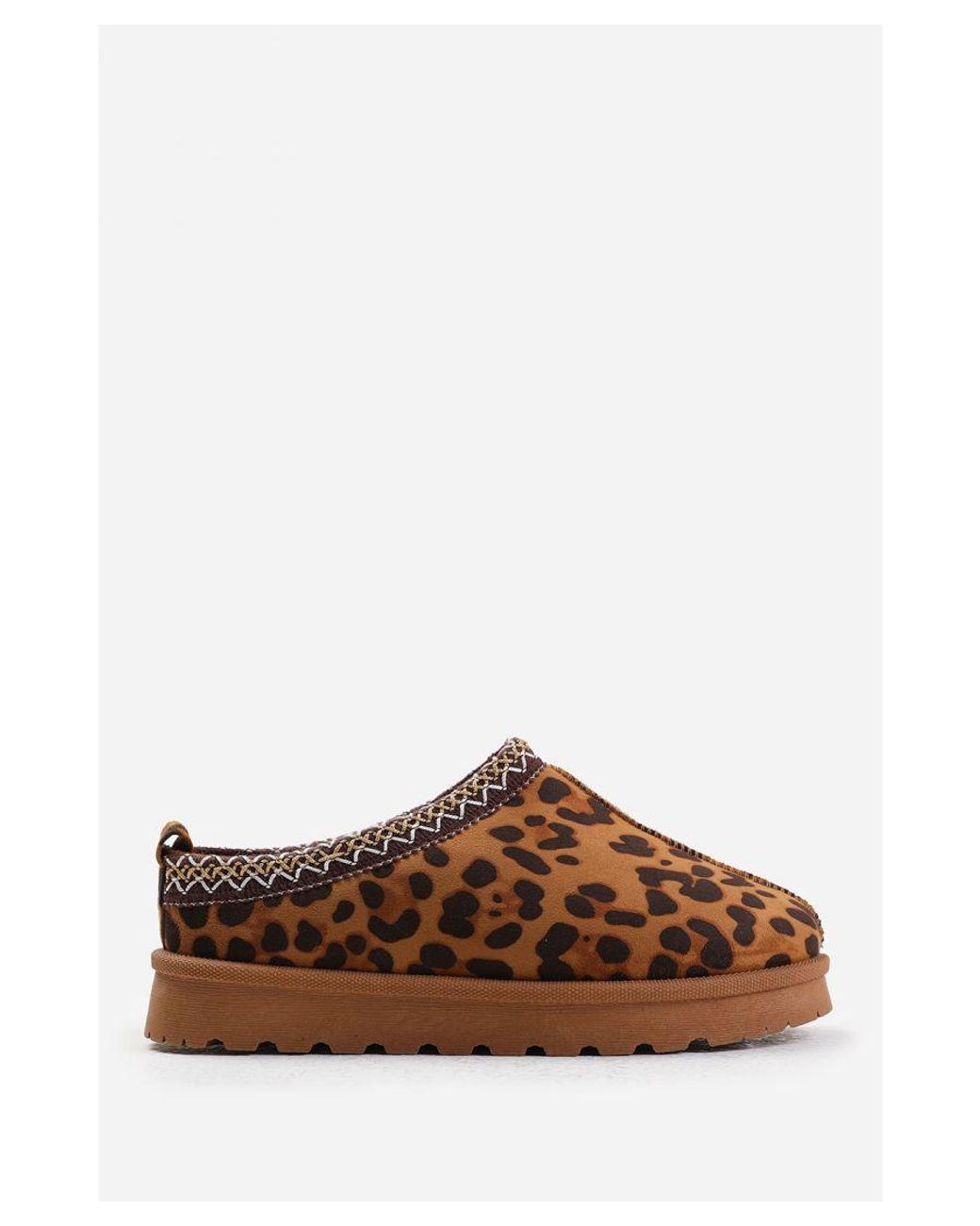 Where's That From Brown Wheres 'Oak' Aztec Detail Faux Fur Lining Mini Boots