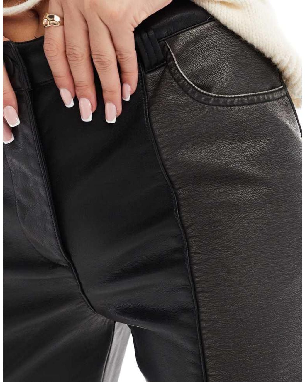 ASOS White Panelled Faux Leather Trouser