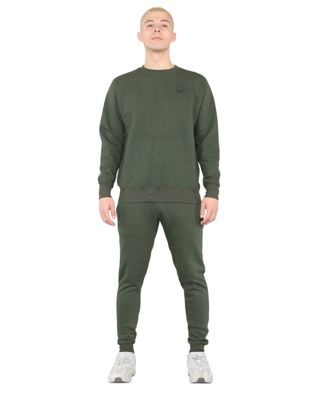 MYT Green Crew Neck Embroidery Logo Tracksuit for men