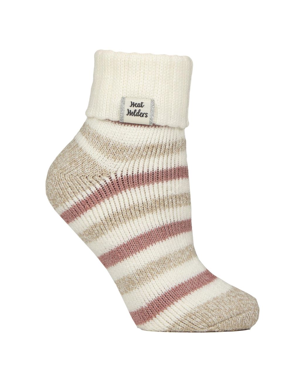 Heat Holders Natural Ladies Thermal Sleep Bed Socks With Rib Turn Over Cuff