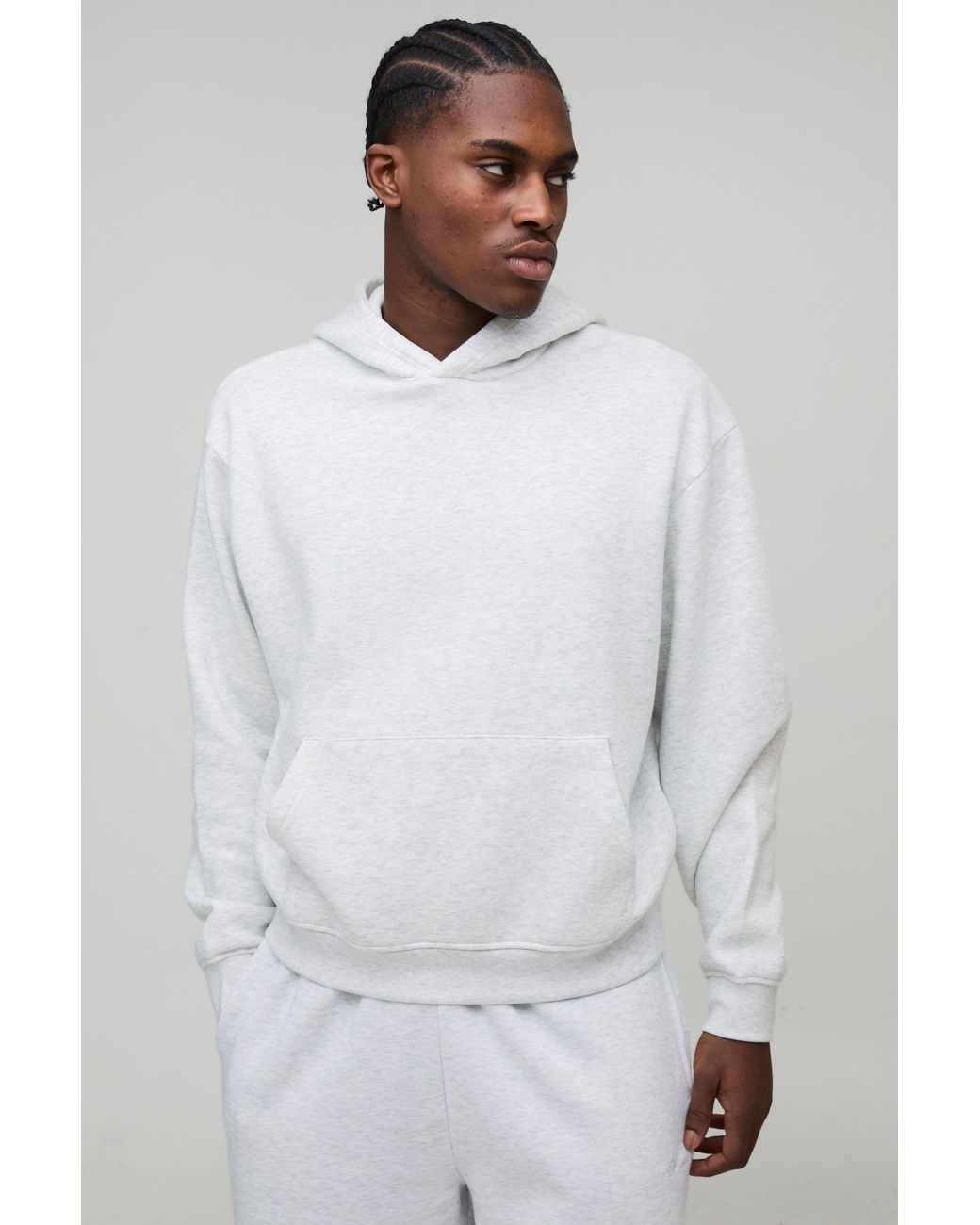 BoohooMAN White Basic Oversized Boxy Hoodie for men