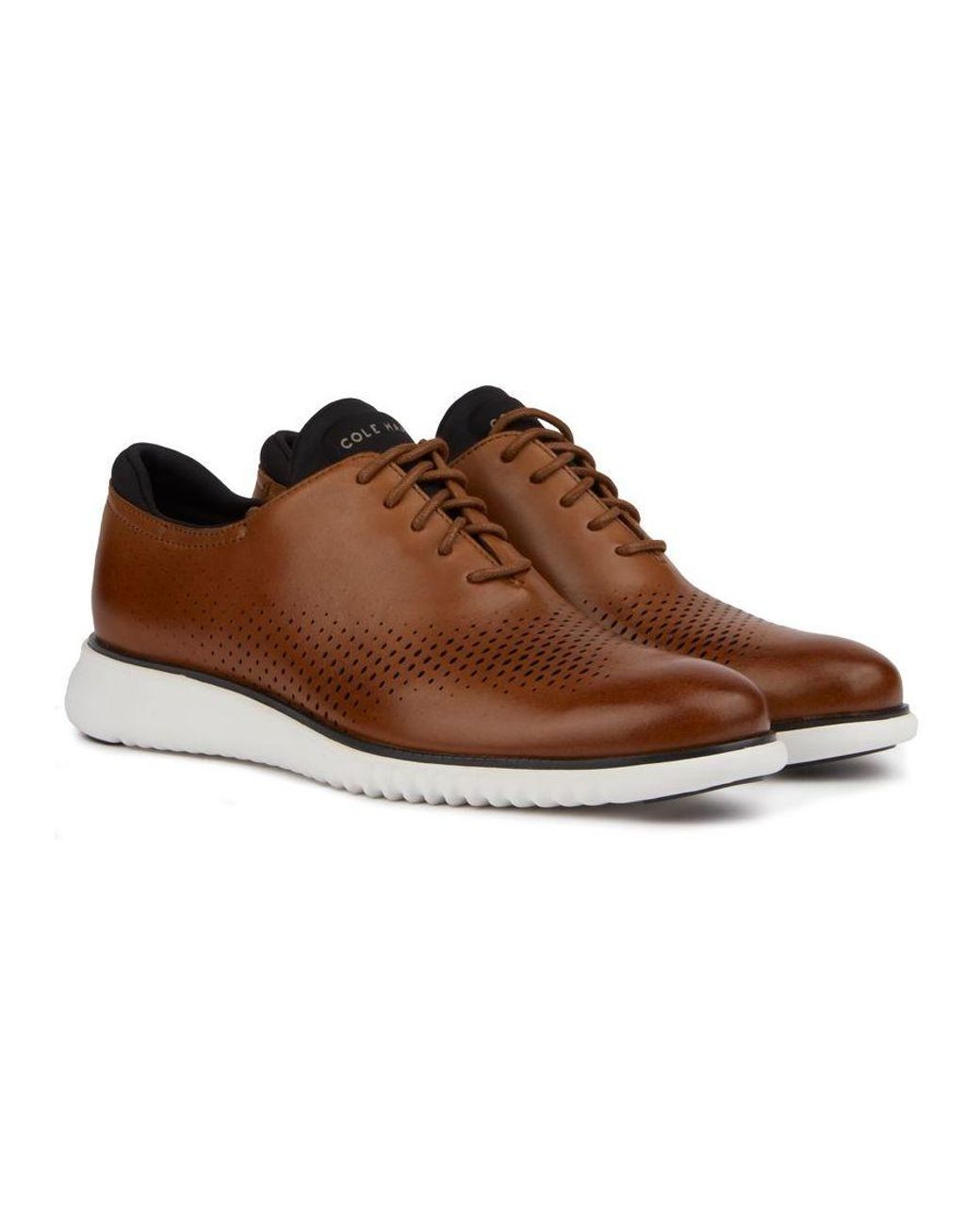 Cole Haan Brown Zerogrand Laser Wingtip Shoes for men