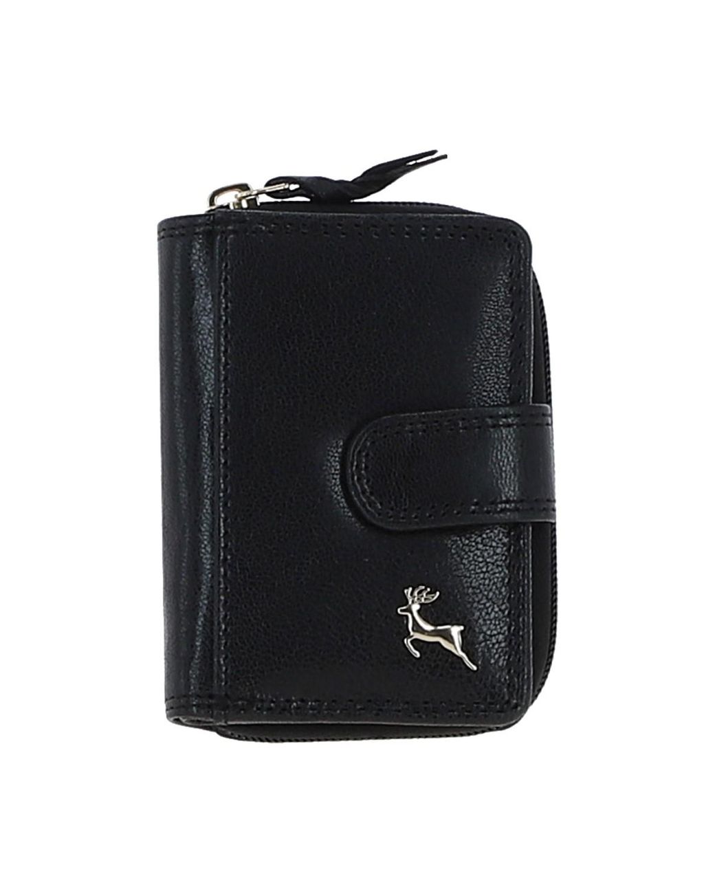 Ashwood Leather Black Real Compact Purse
