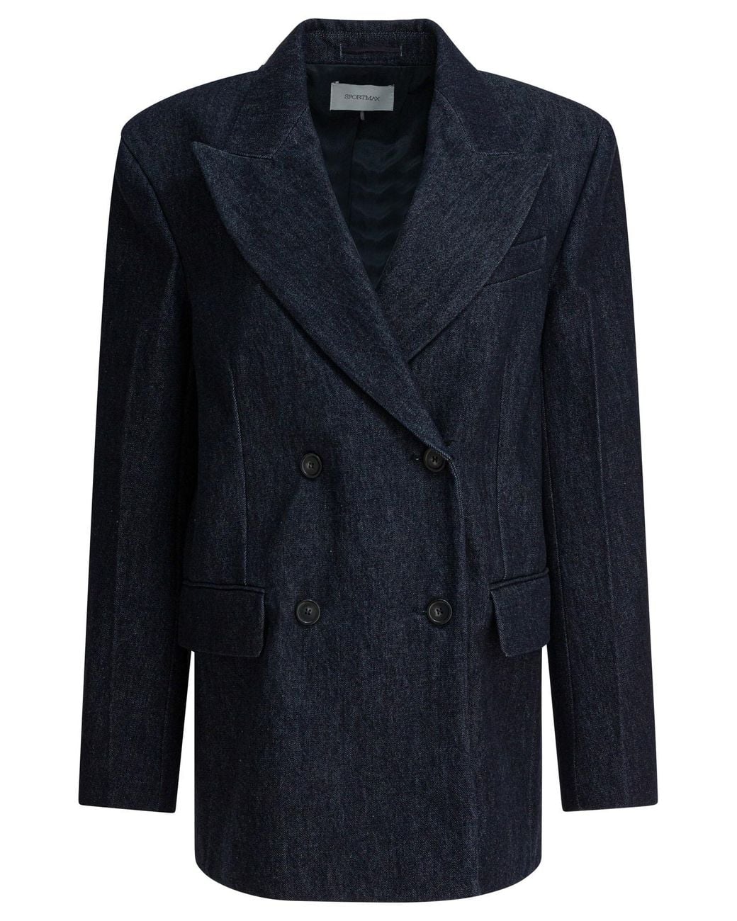 Max Mara Blue Oversized Double-Breasted Blazer