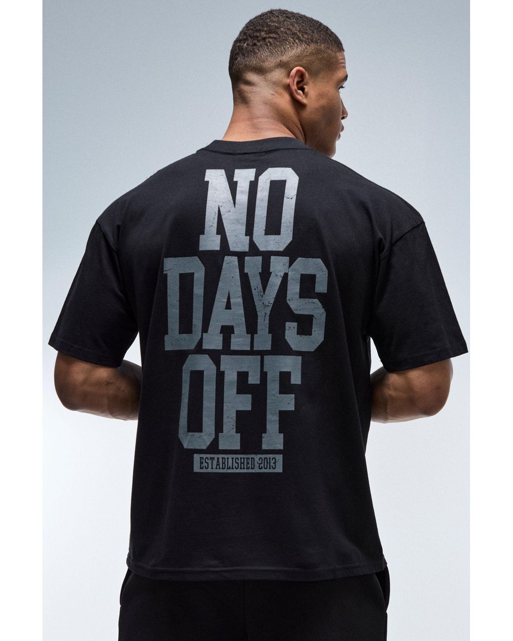 BoohooMAN Blue Active No Days Off Oversized Extended Neck T-Shirt for men