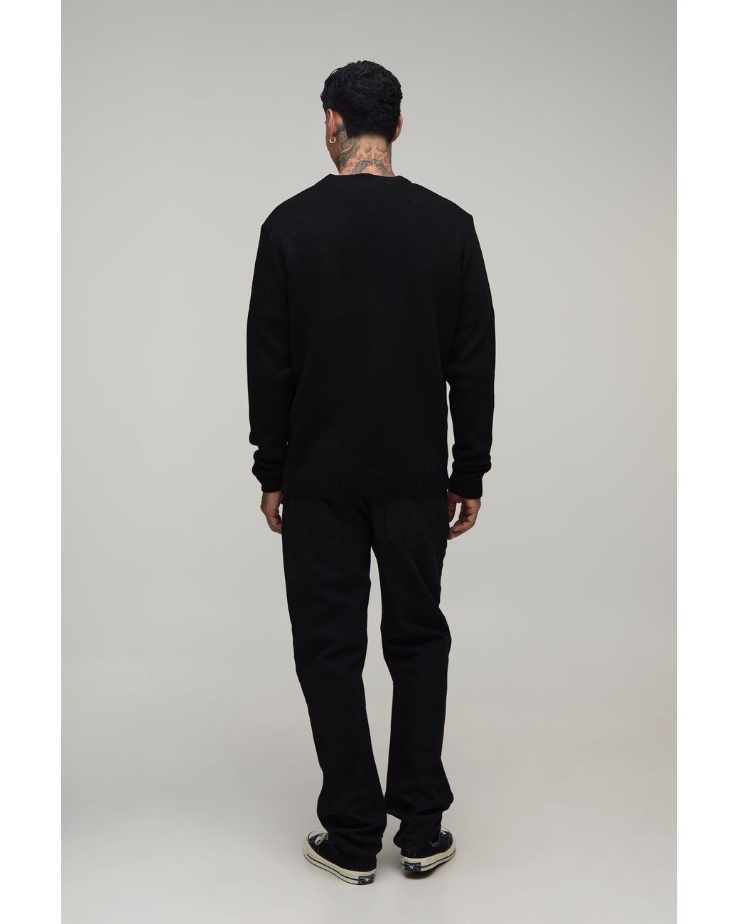 BoohooMAN Blue Tall Regular Fit Embroidered Knitted Cardigan for men