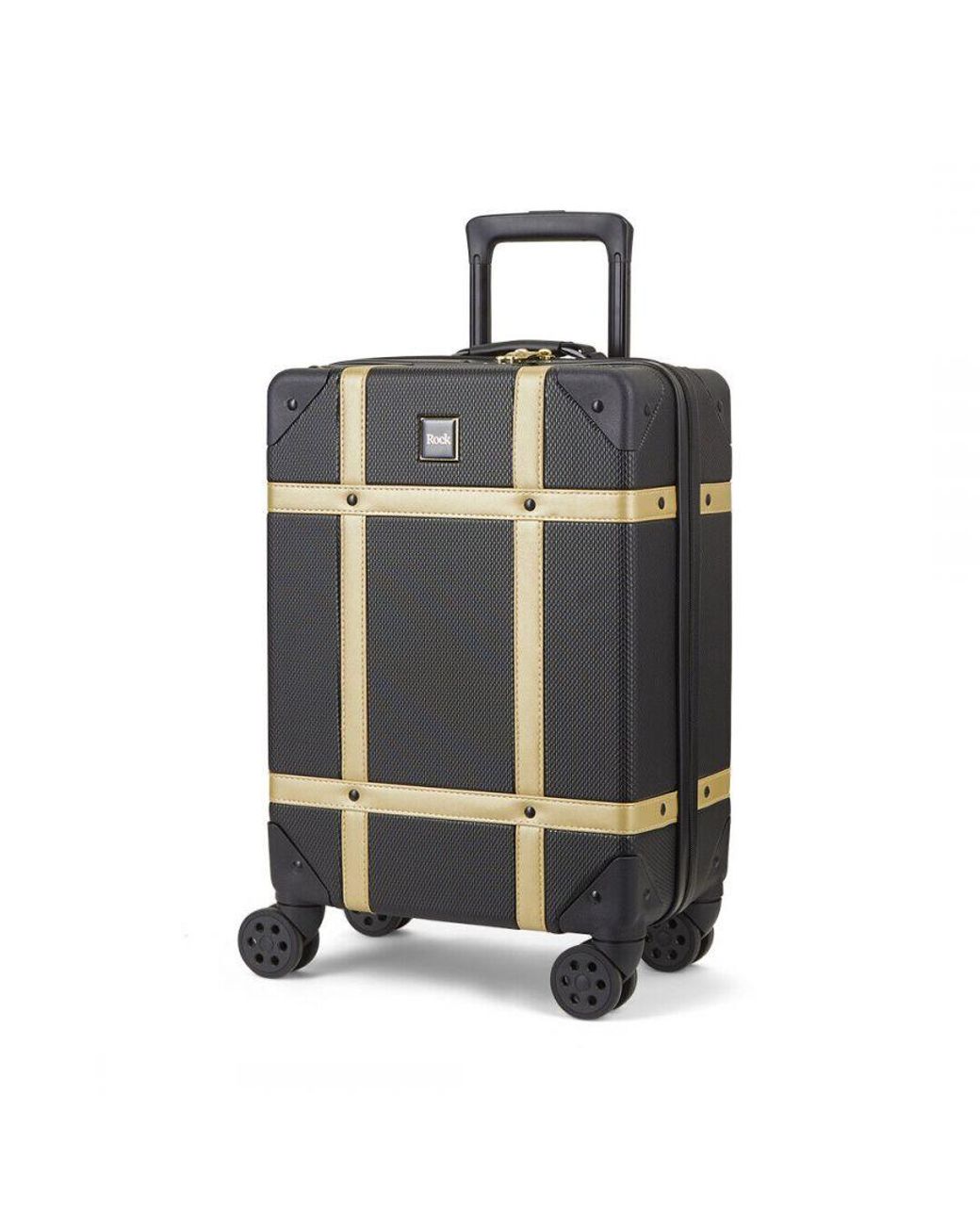 Infinity Leather Black Hard Shell Luggage Suitcase Trunk Cabin Travel Bags