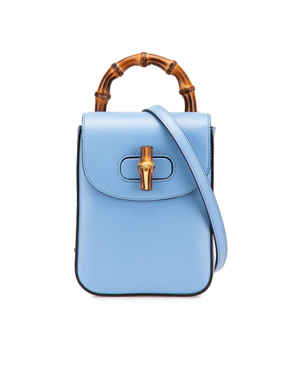Gucci Blue Bamboo 1947 Small Shoulder Bag