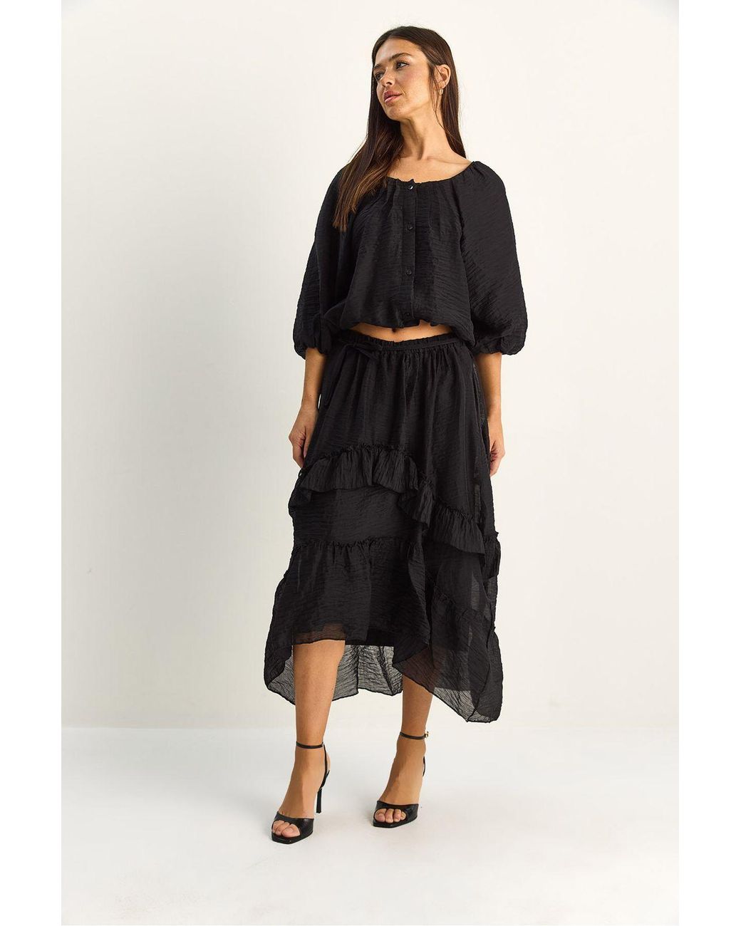 Bianco Lucci Black Elastane Blouse