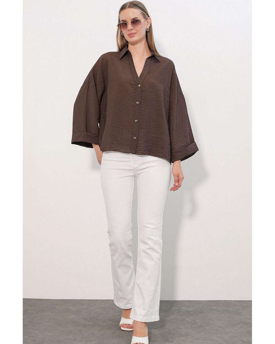 Bigdart Brown Viscose-Nylon Shirt