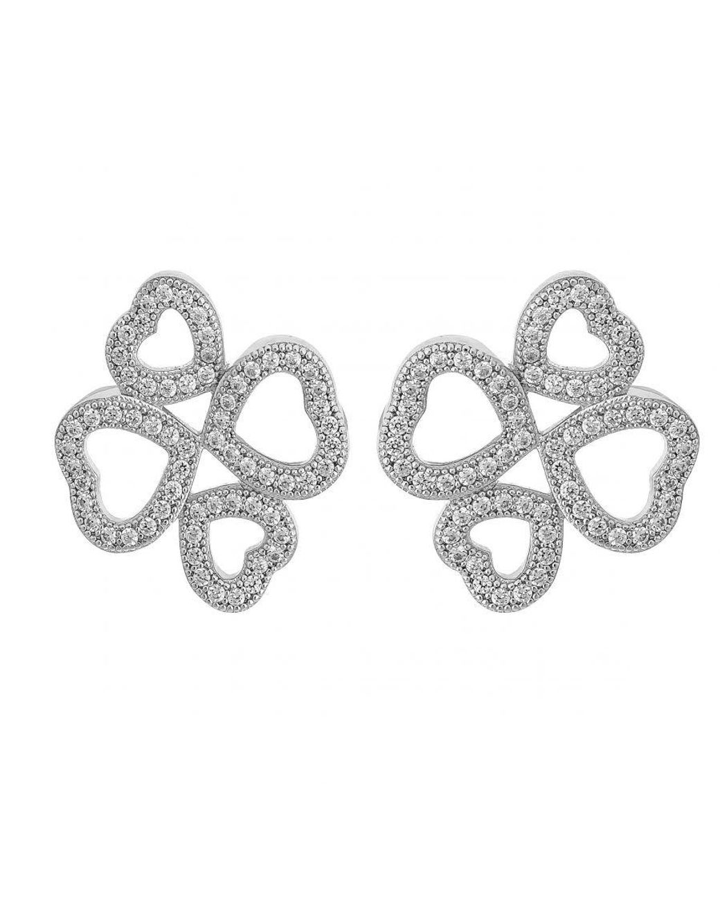 Orphelia Metallic 'Rilla' 925 Sterling Stud Earrings