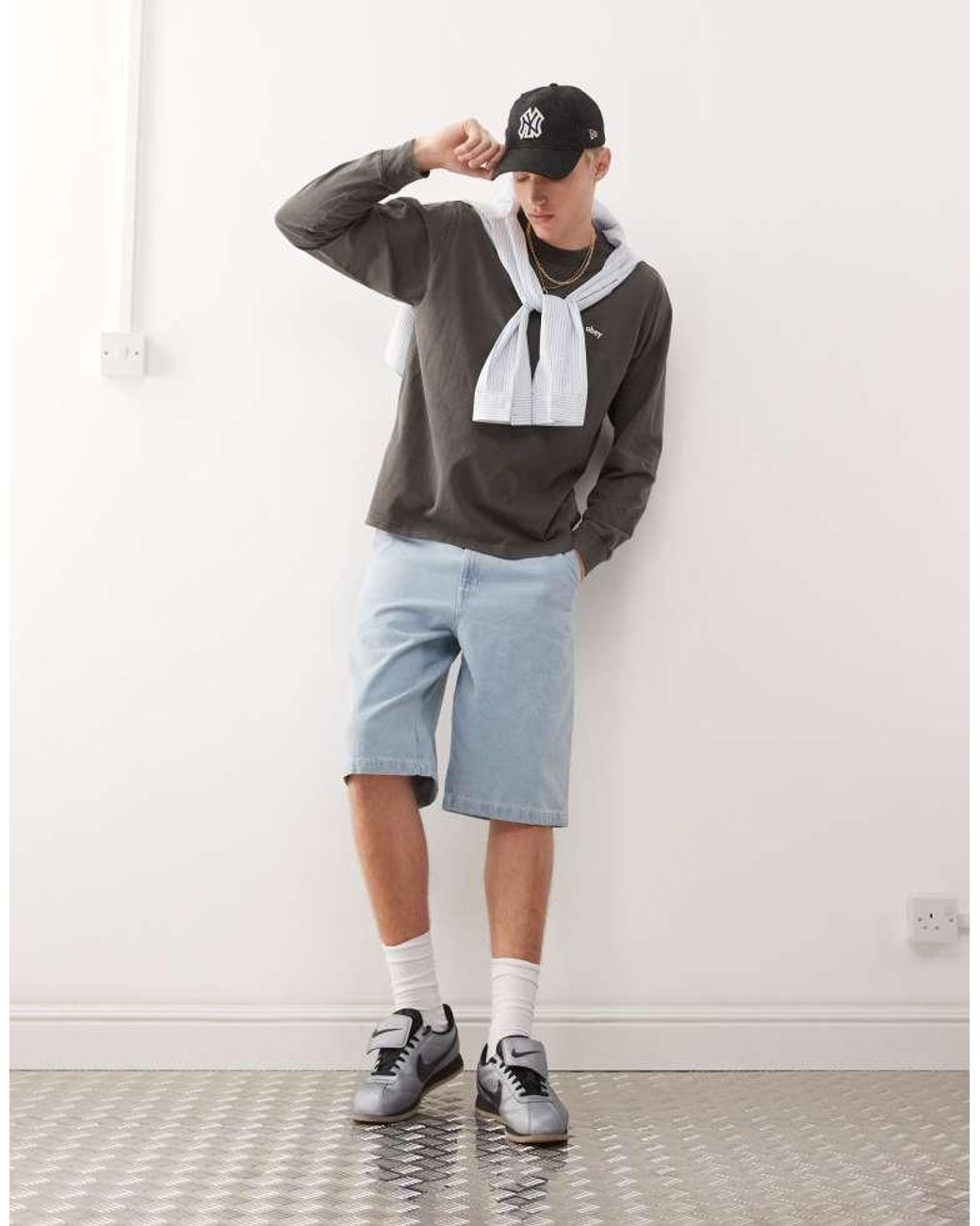 Obey Gray Long Sleeve Logo T-Shirt for men