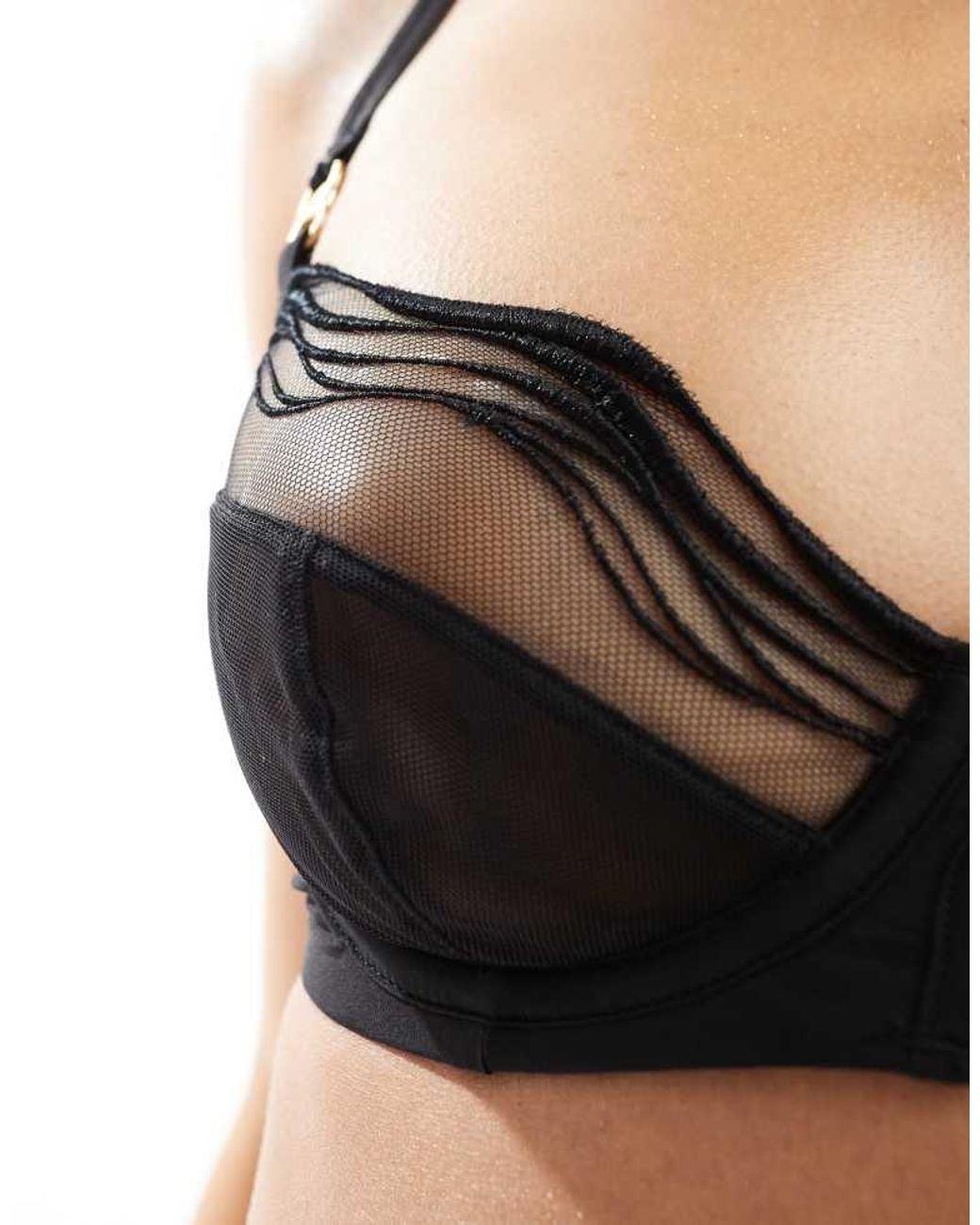 KBX Black Balcony Non Padded Bra