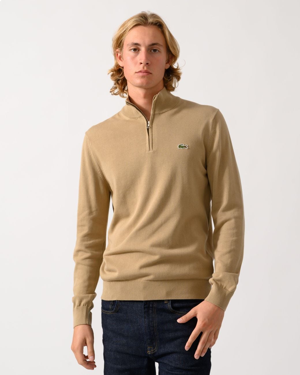 Lacoste Natural Long Sleeve Logo Detail Sweatshirt for men