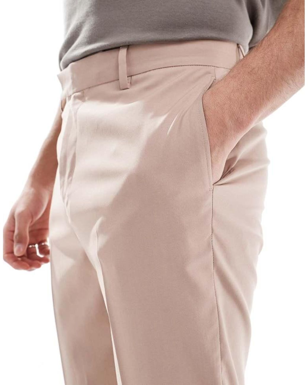 ASOS Natural Tapered Suit Trousers for men