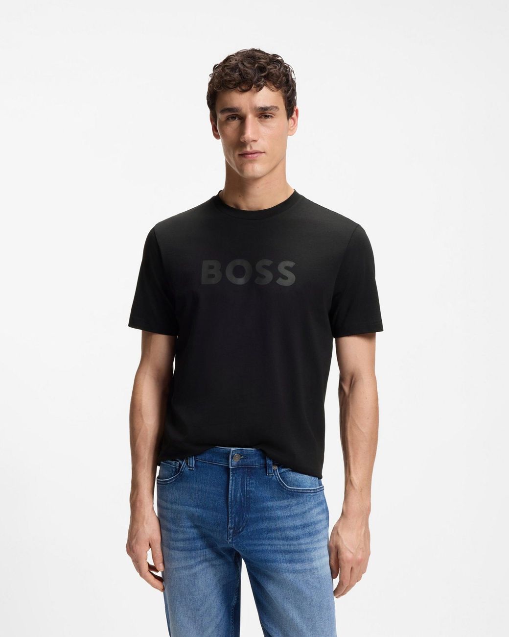 Boss Blue Regular Fit Short Sleeve Logo Detail T-Shirt for men