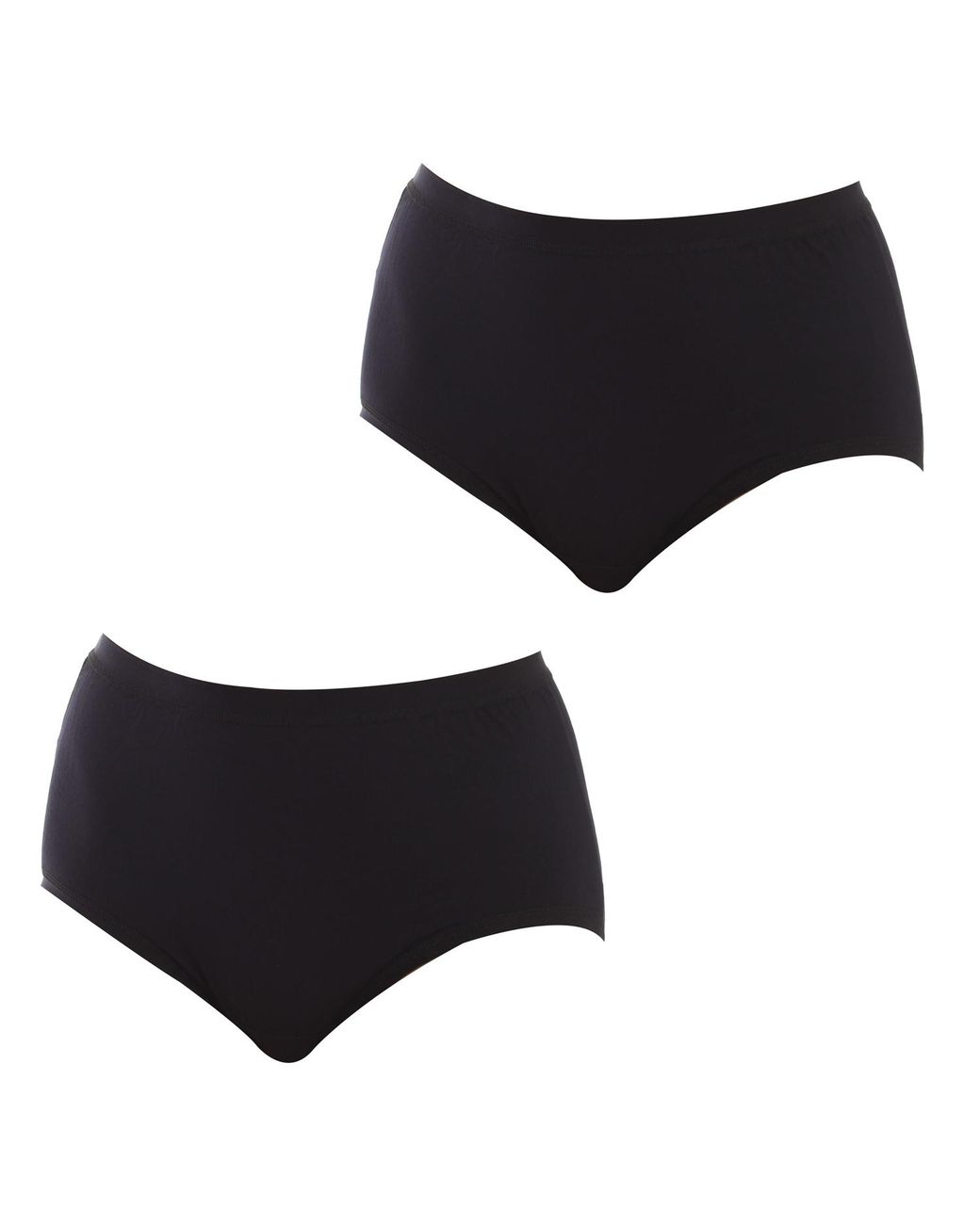 Q En Black Pack Of 2 High Waist Bamboo Panties Q908