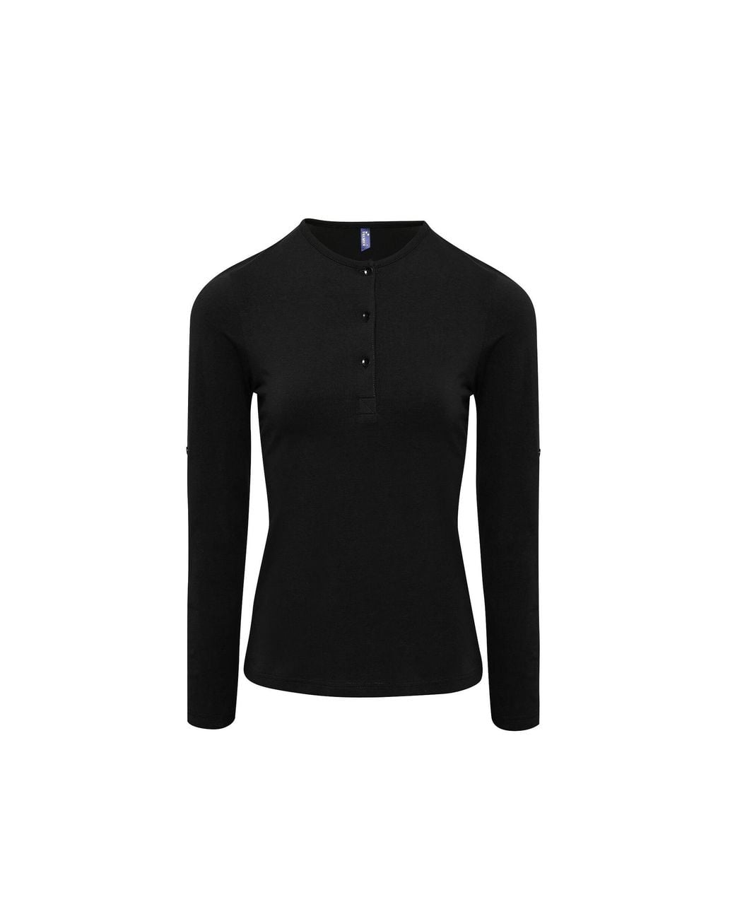 PREMIER Black Ladies Long John Roll Sleeve Tee