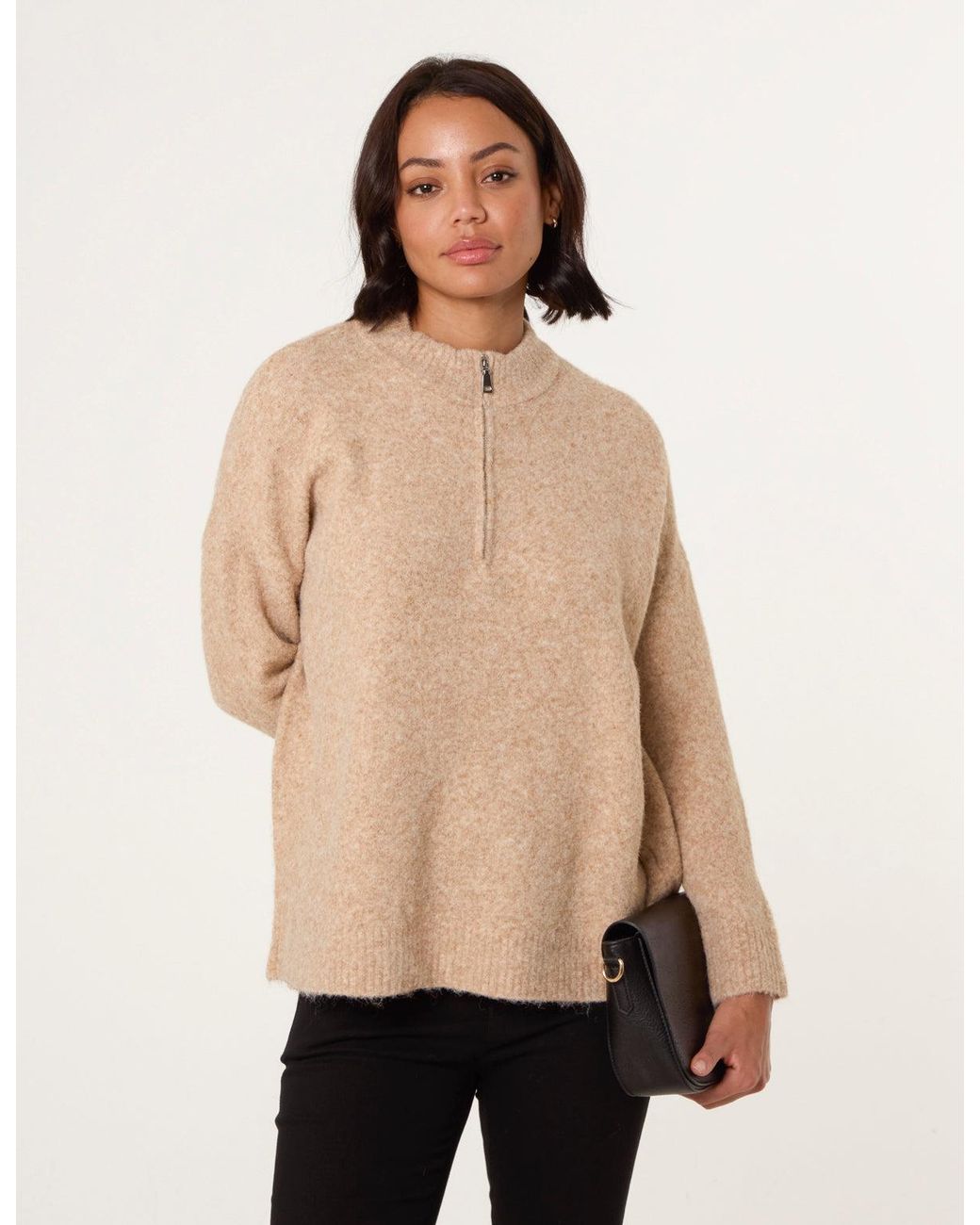 Blue Vanilla Natural Half Zip Jumper