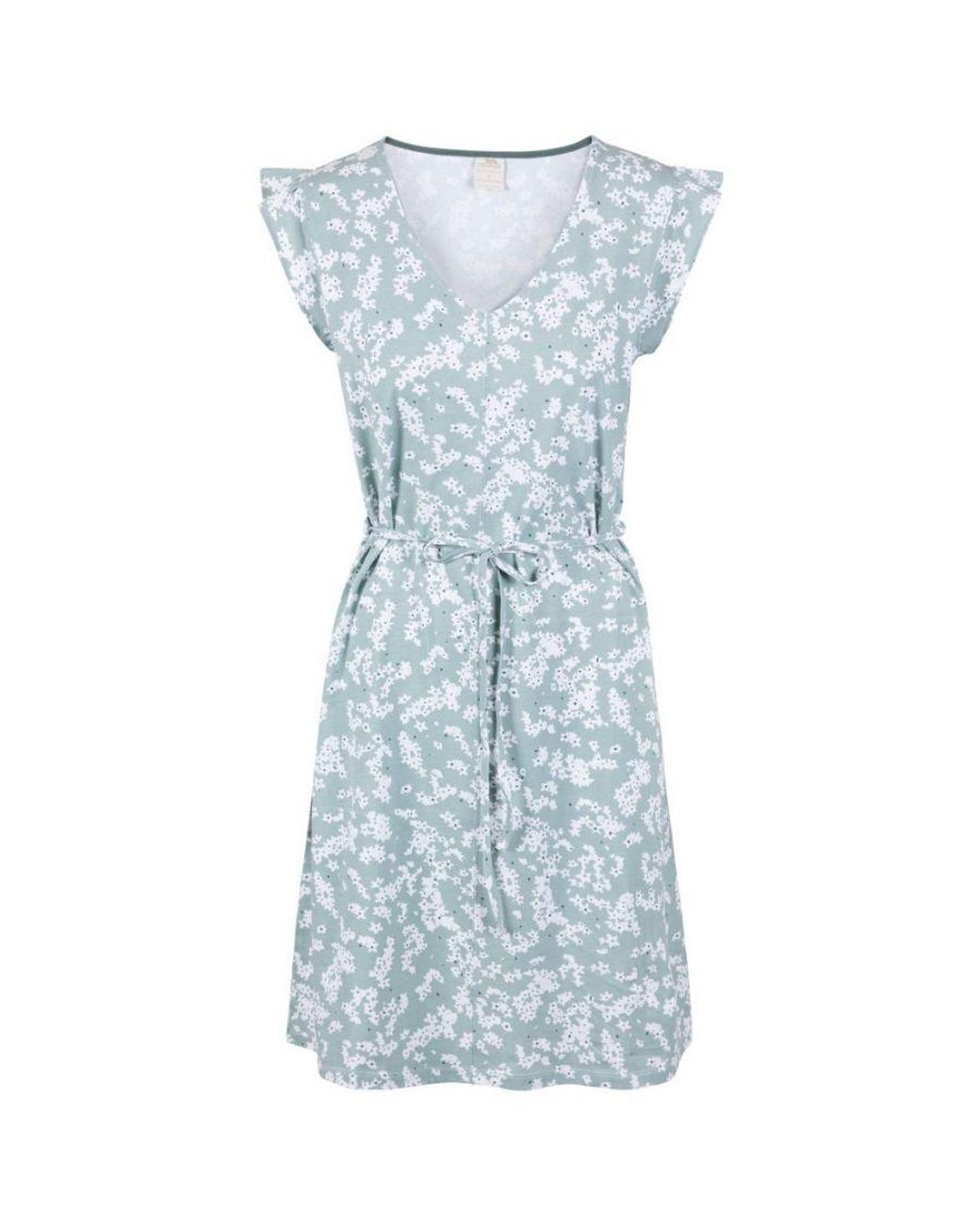 Trespass Blue Ladies Holly Ditsy Print Short-Sleeved Dress (Dusty)